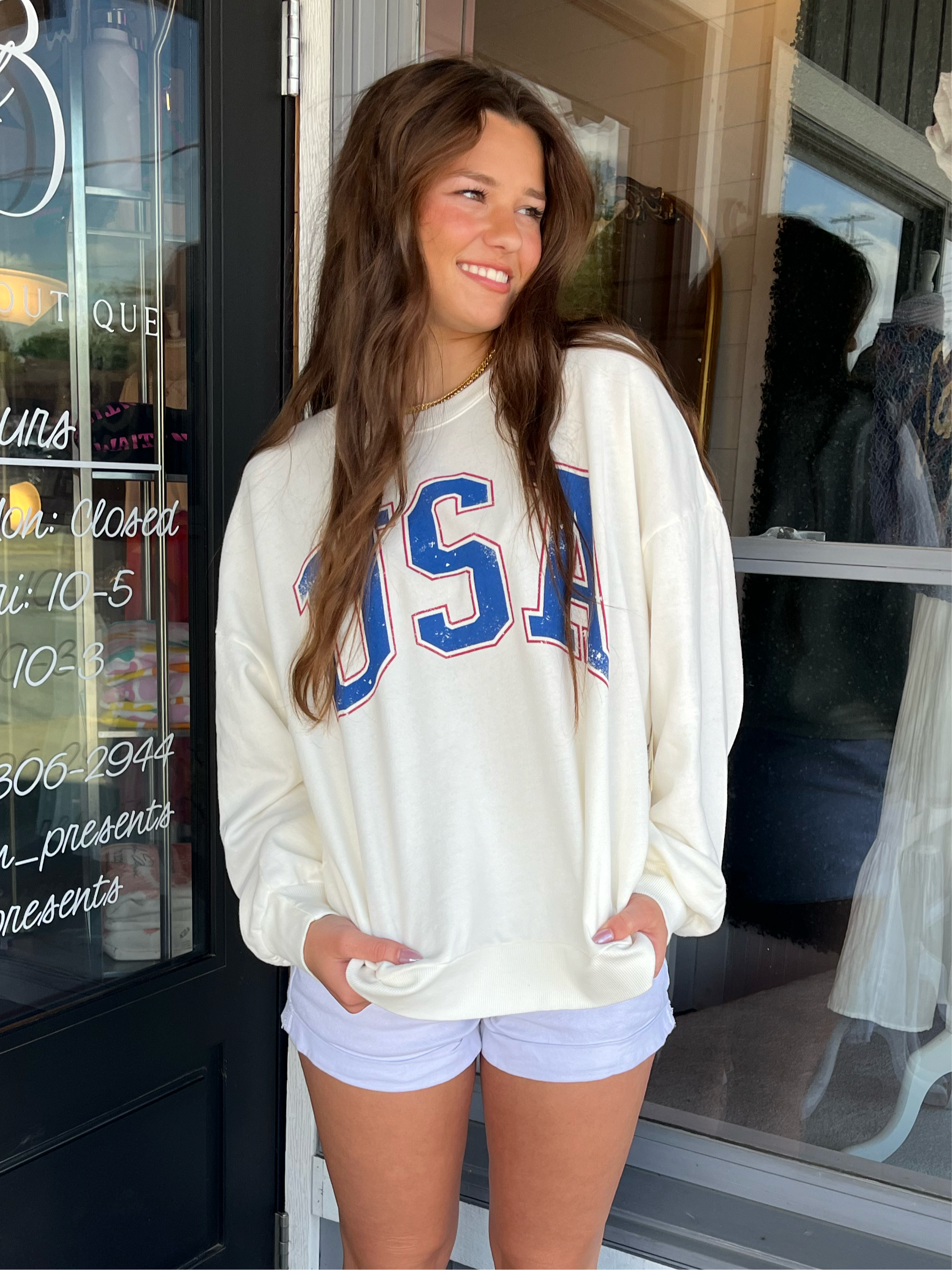 USA Sunday Sea Salt Sweatshirt