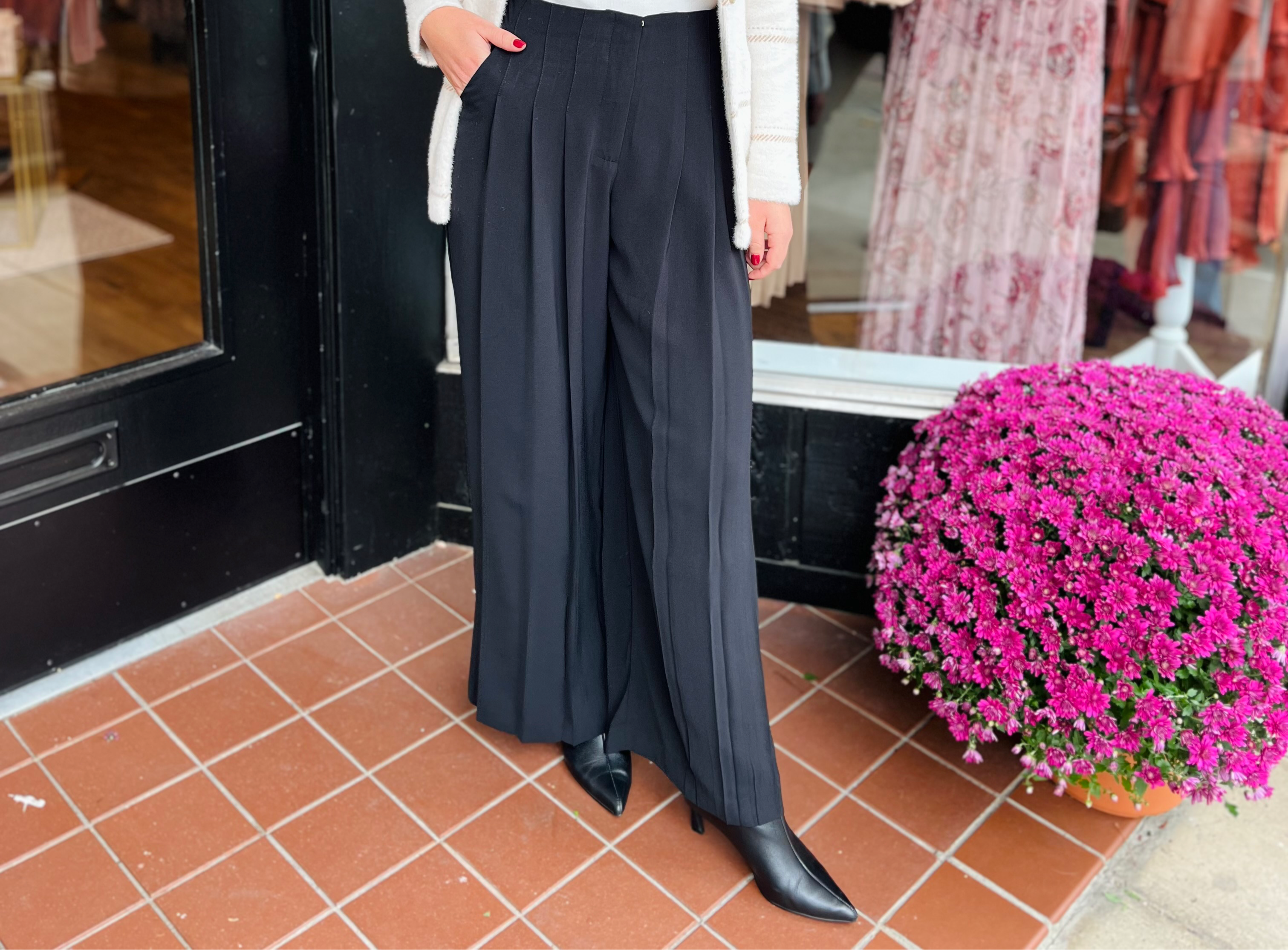 Angelica Pleated High Waist Wide Leg Pants