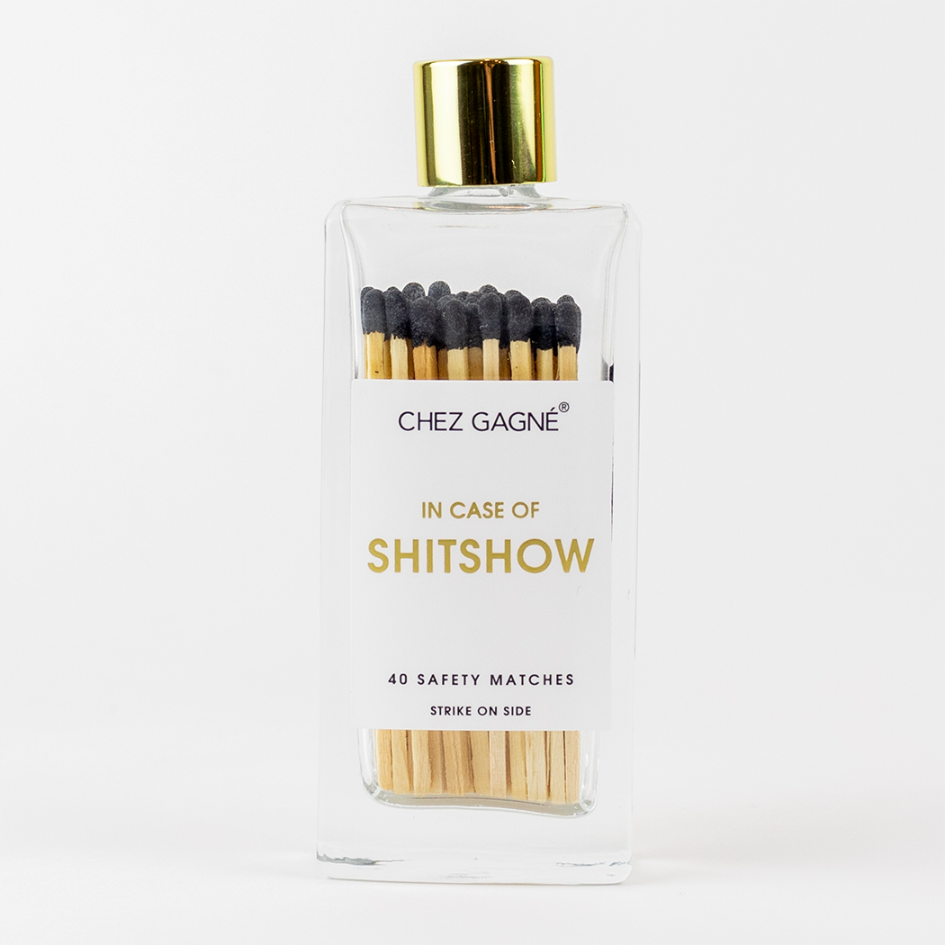 In Case of Shitshow Matches - Glass Bottle Matchsticks - Black