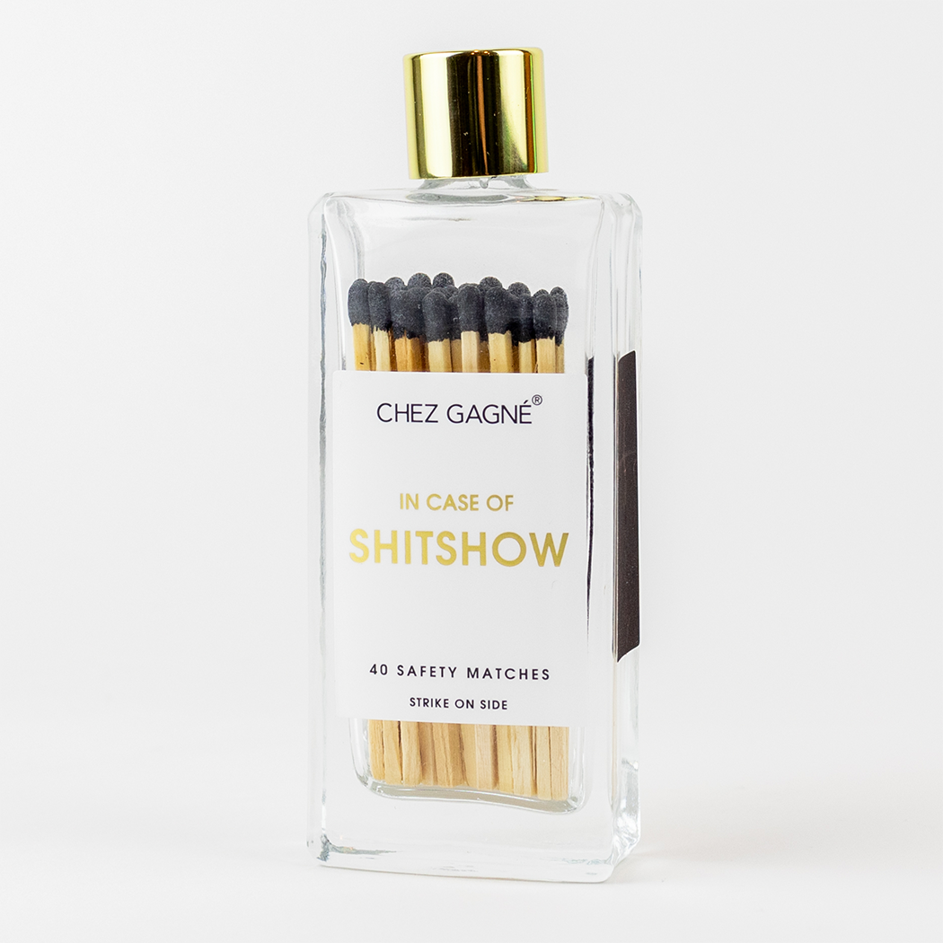 In Case of Shitshow Matches - Glass Bottle Matchsticks - Black