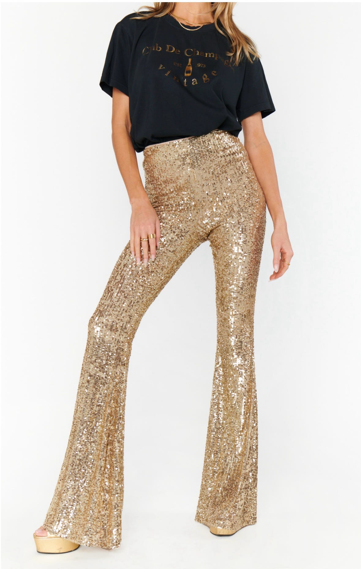 Mercury Bells Golden Girl Sequin Pants