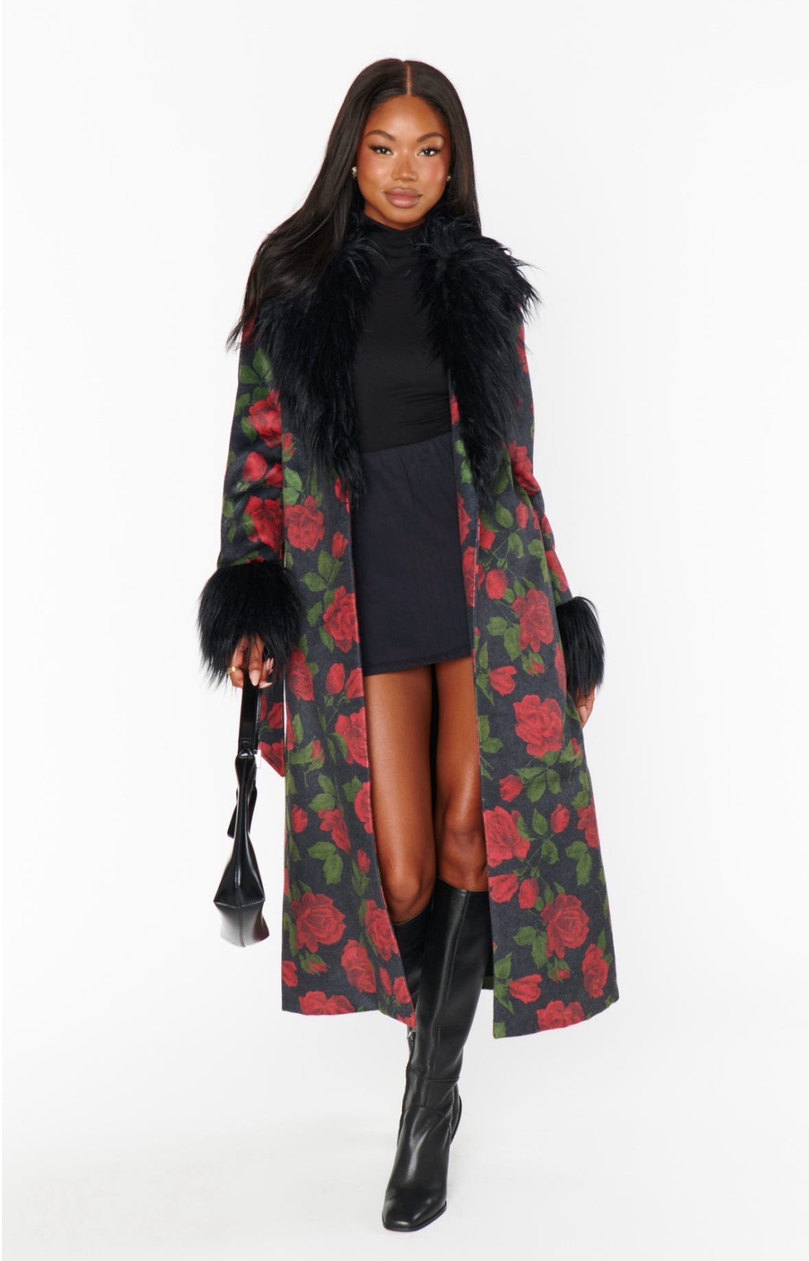 Elaine Coat Send Me Roses with Faux Fur