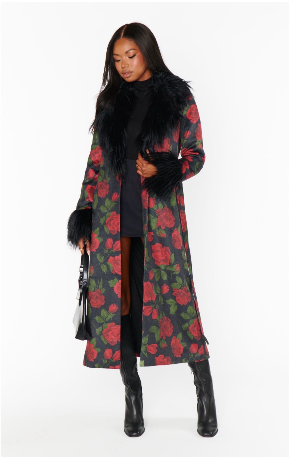 Elaine Coat Send Me Roses with Faux Fur