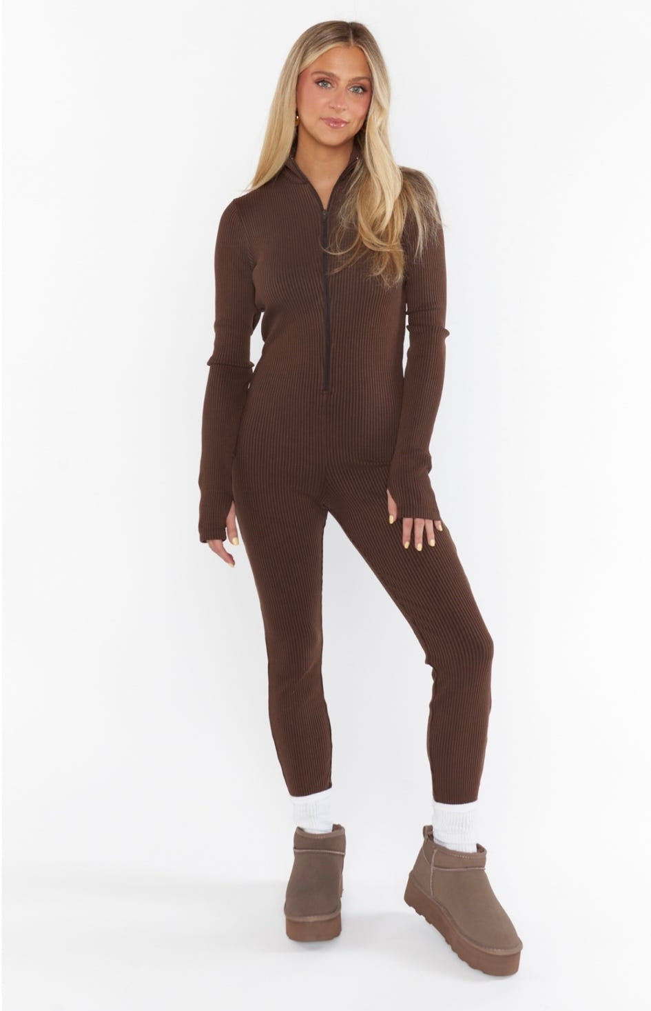 Lodge Onesie Winter Rib Chocolate