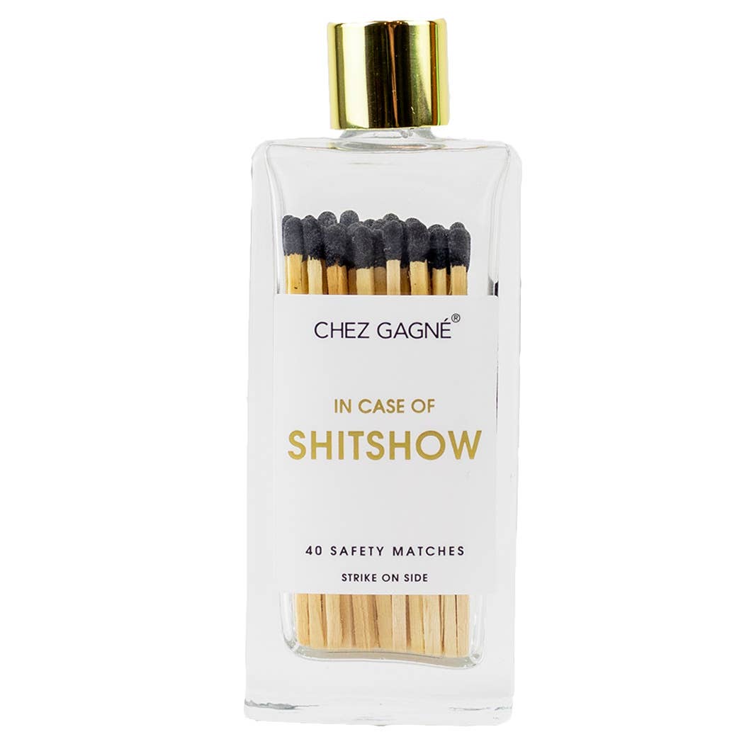 In Case of Shitshow Matches - Glass Bottle Matchsticks - Black