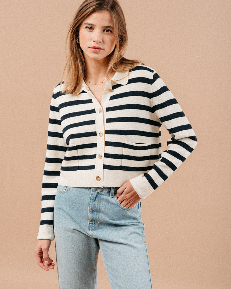 Striped Sweater Cardigan