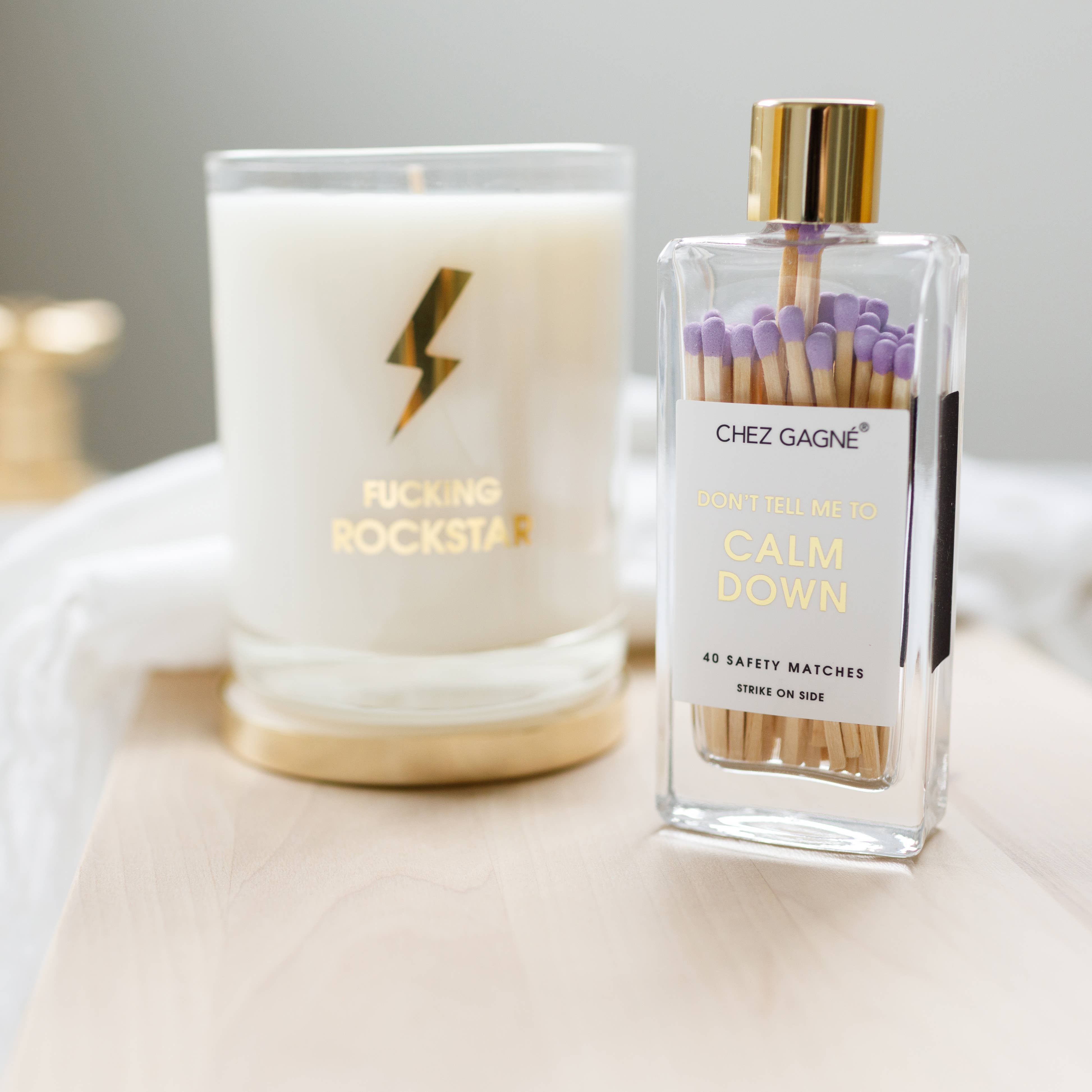 Don't Tell Me To Calm Down Matches - Glass Bottle Matchsticks Lavender