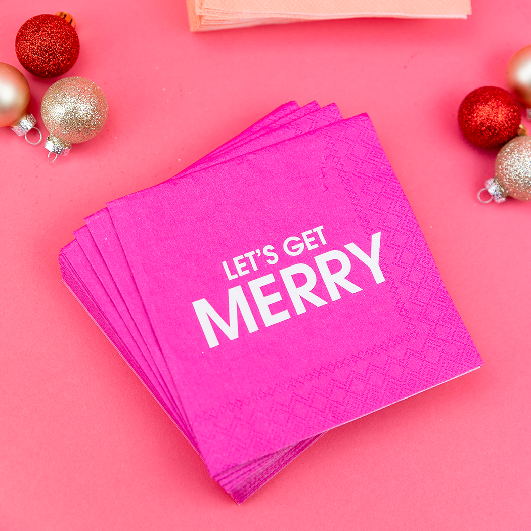 Let's Get Merry - Holiday Cocktail Napkins