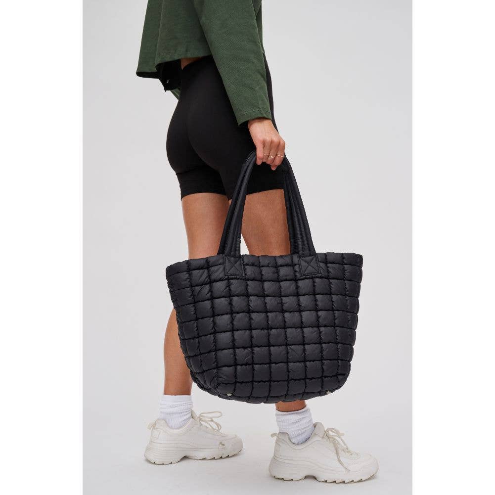 The Breakaway Quilted Puffer Black Tote