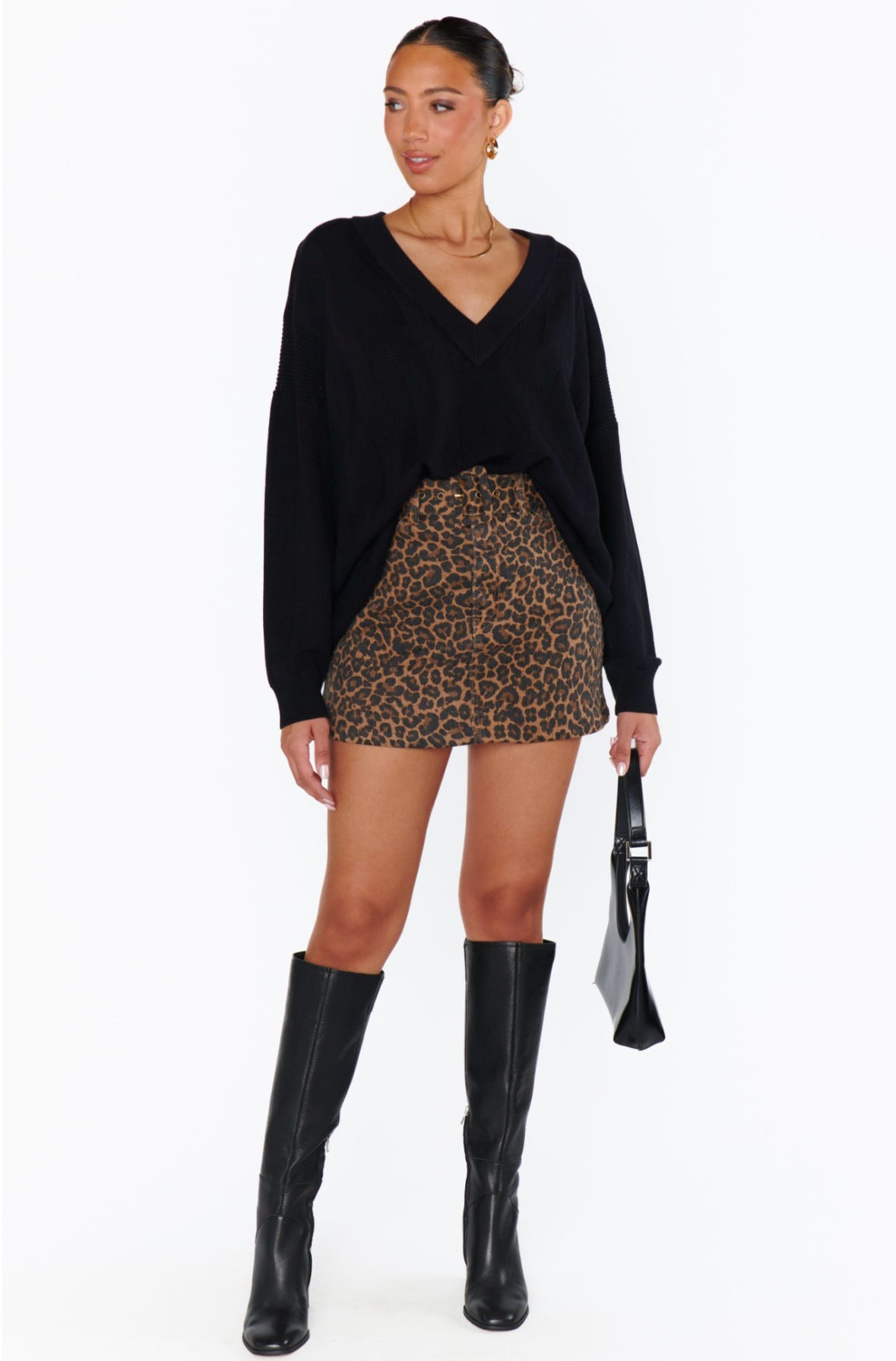 Tyra Belted Leopard Skirt