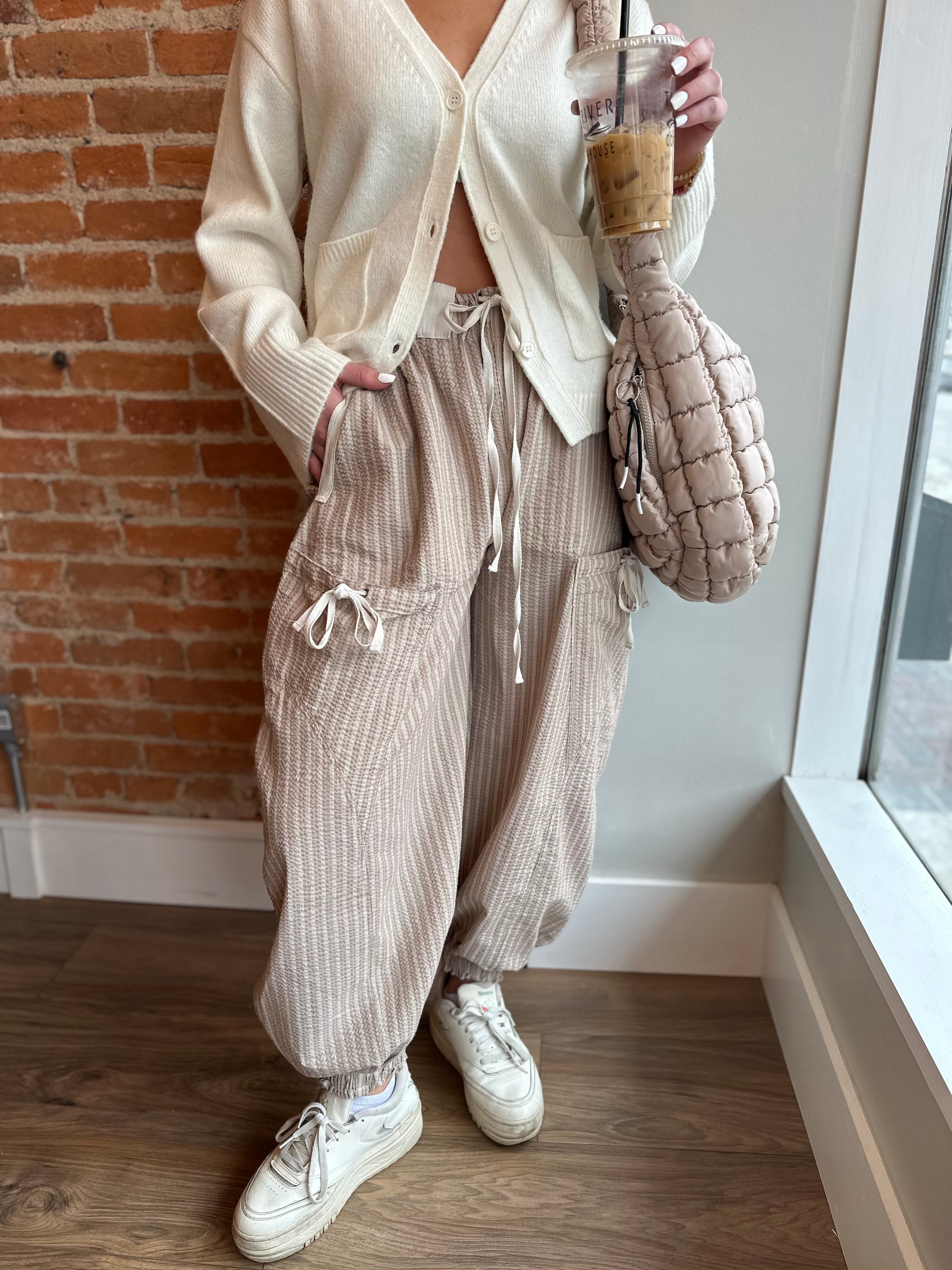 Oatmeal Drawstring Pants