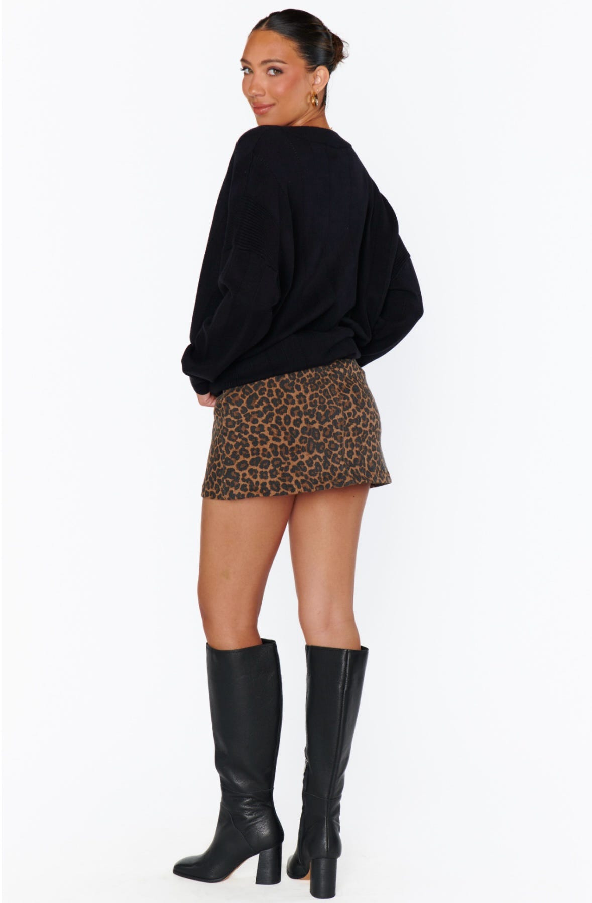 Tyra Belted Leopard Skirt