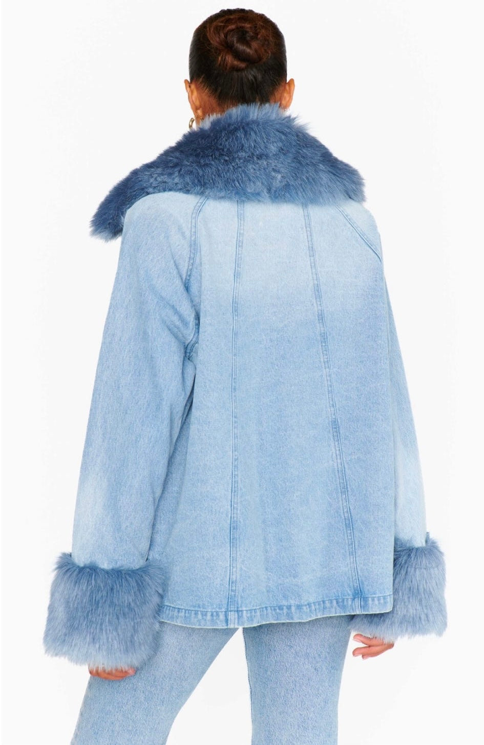 Copenhagen Jacket Drift Indigo with Blue Faux Fur