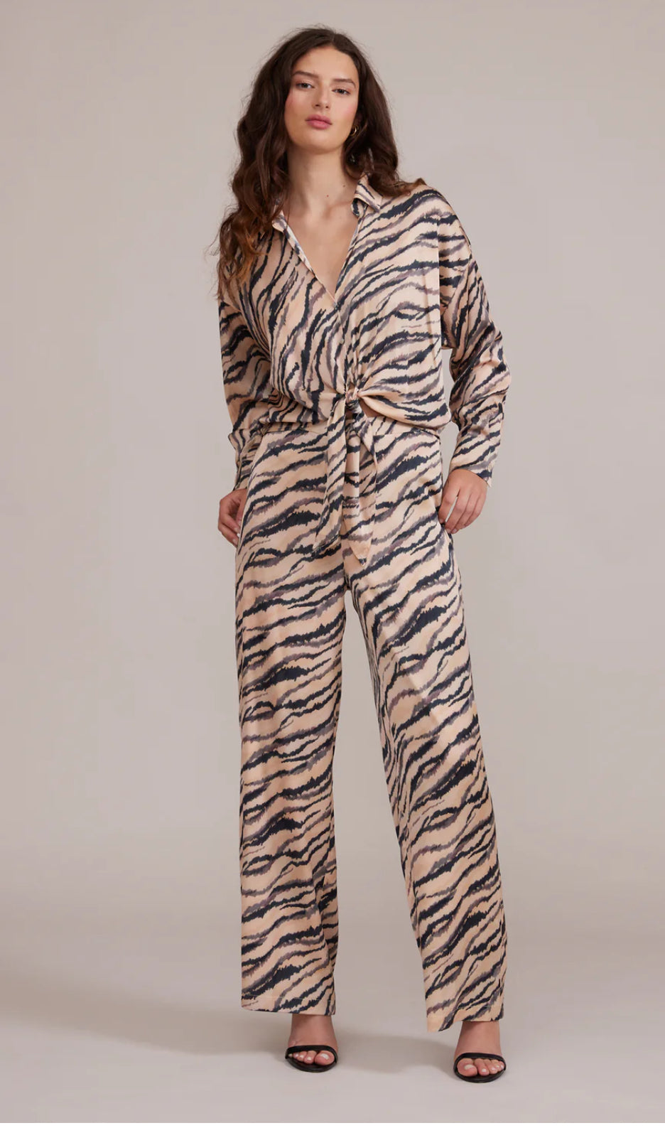 Rue Satin Pant in Tiger Print