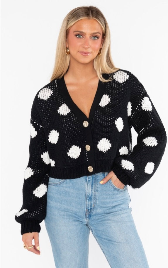 Clemmie Cardigan Polka Dot Knit