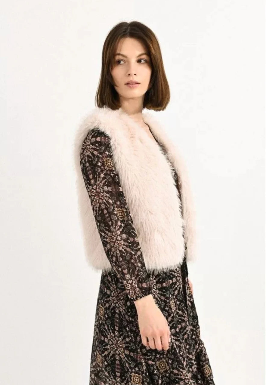 Pink Faux Fur Vest