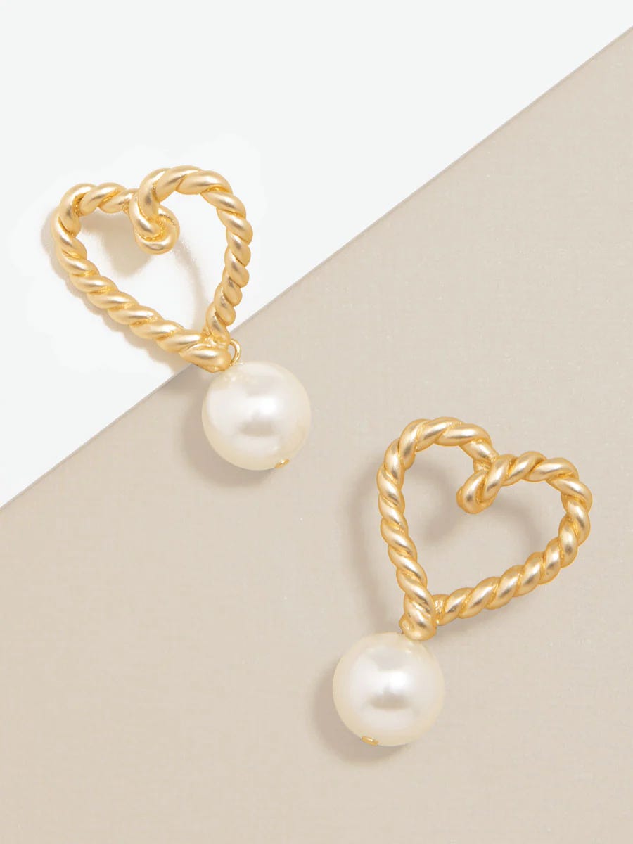 Coiled heart earrings