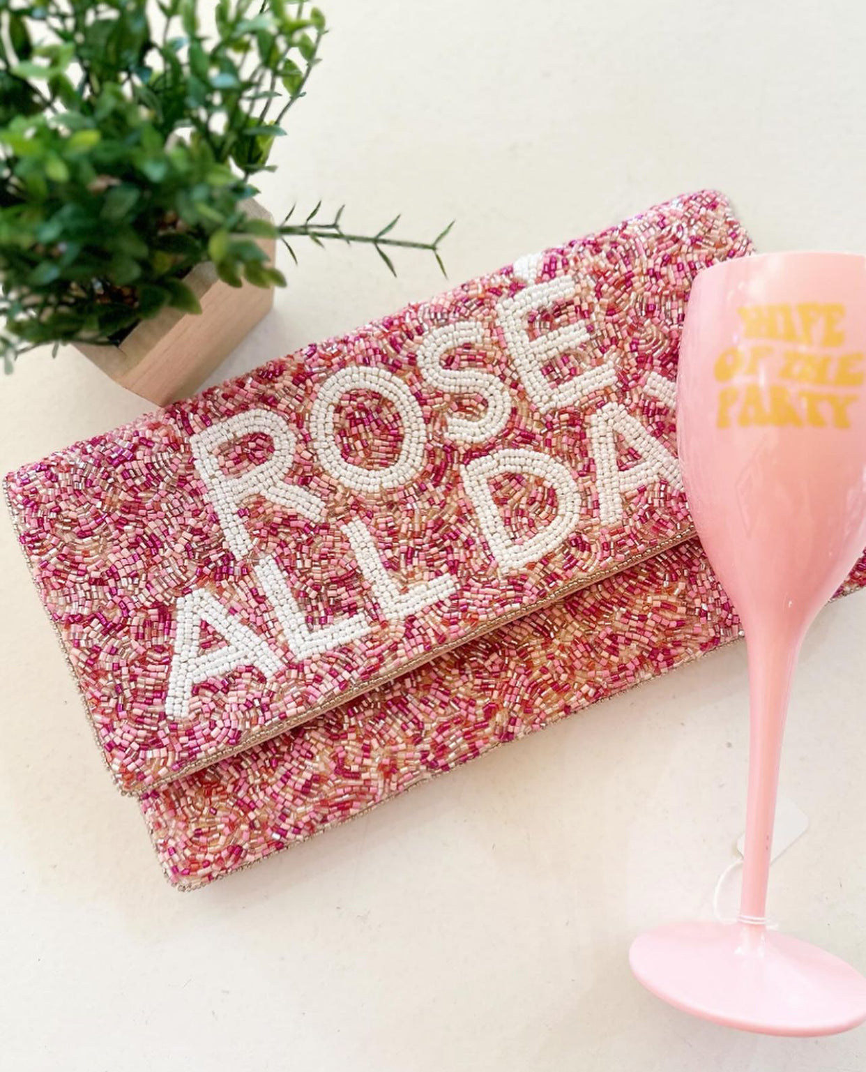 Rose All Day Pink Clutch Purse
