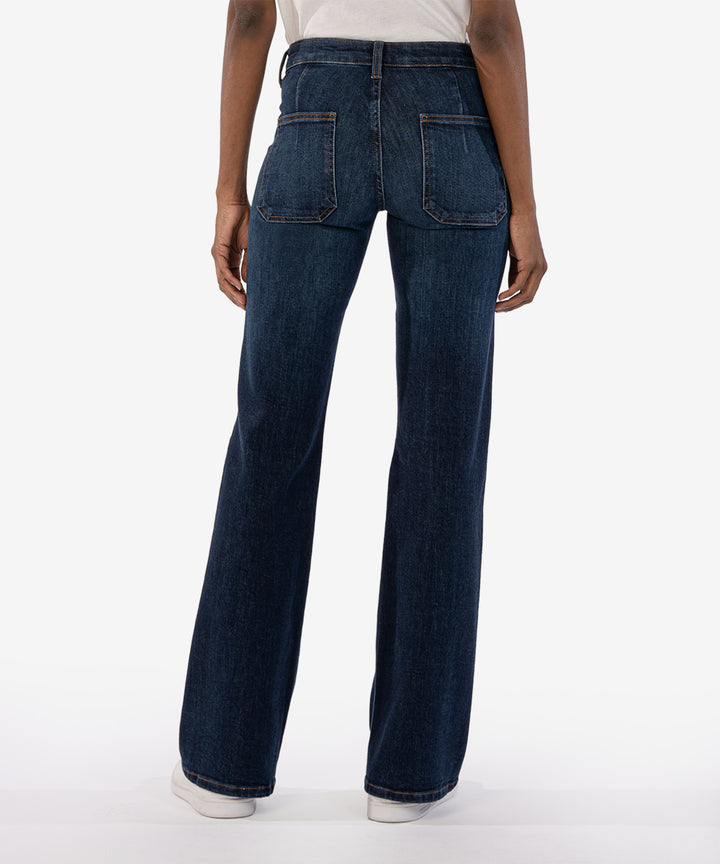 Ana Patch Pocket High-Waist Flare Jeans — Glam Boutique IN
