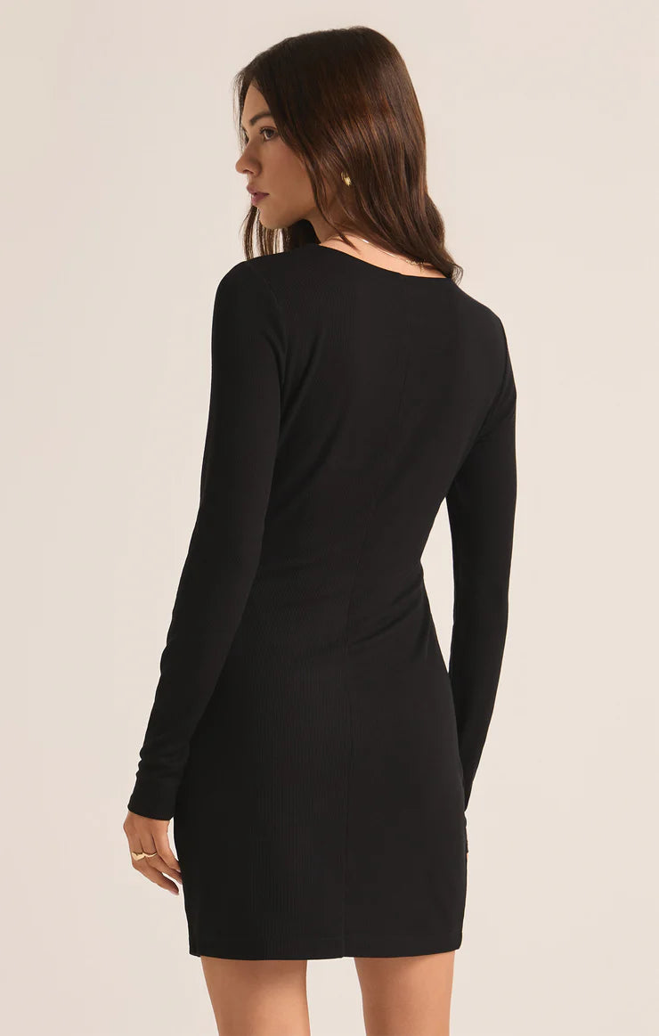 Winnie Black Rib Dress